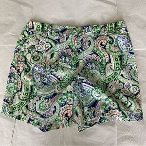 Talbots Perfect Short Colorful Paisley Print Cotton Shorts 12